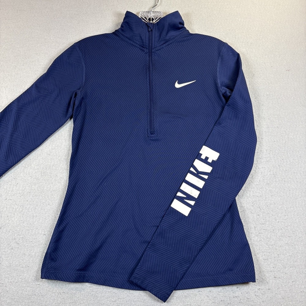 Women's Size Small Nike Pro Dri-Fit Pullover Quarter Zip Blue
